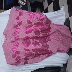 Amunyelia Pink Shimmering African Bubu Dress SIZE OS, Length=55"